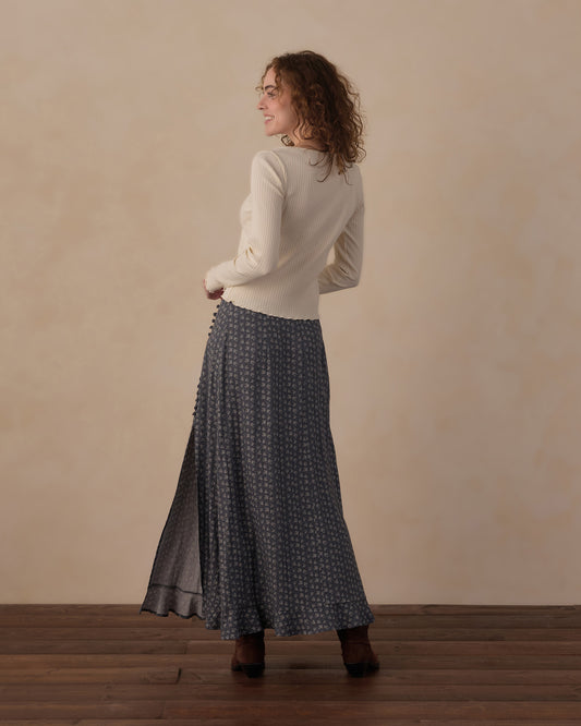 WOMEN'S BUTTON SLIT SKIRT || HEART DITSY