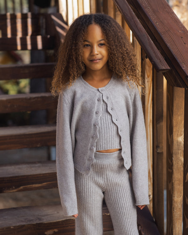 SCALLOP CARDIGAN || DUSTY BLUE
