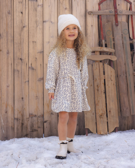 TATE DRESS || BLUE LEOPARD