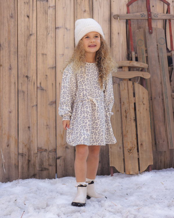 TATE DRESS || BLUE LEOPARD
