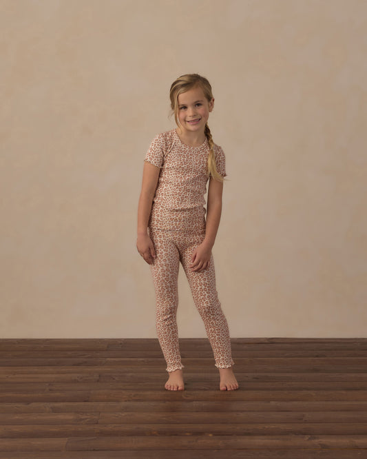 COAST RIBBED LEGGING || PINK LEOPARD
