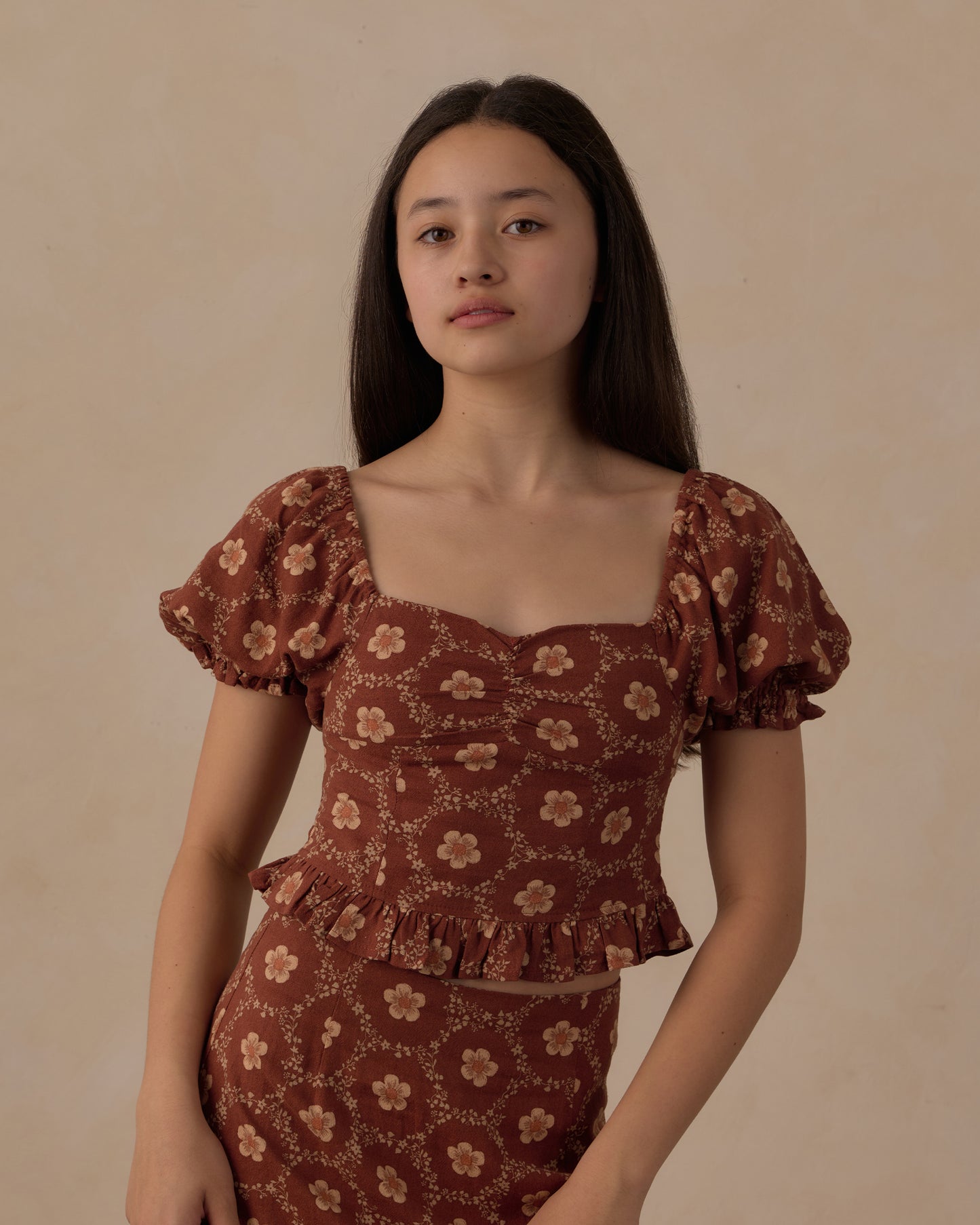 TEEN ZOE TOP || BRICK DAISES