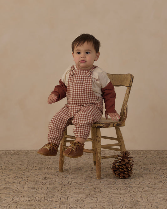 BABY OVERALLS || BRICK CHECK
