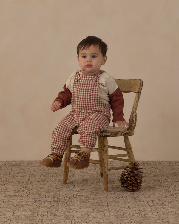 BABY OVERALLS || BRICK CHECK