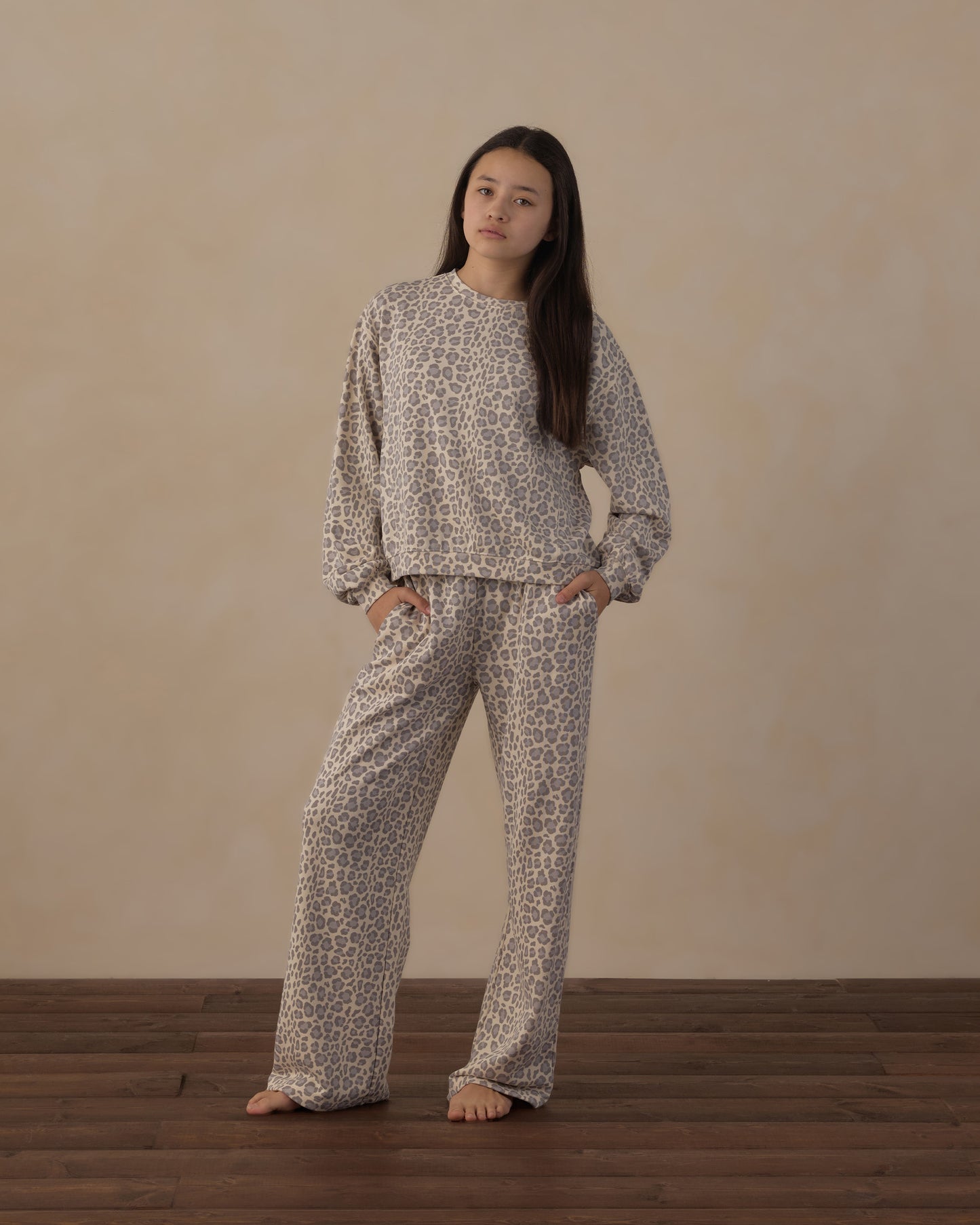 TEEN SWEATPANT || BLUE LEOPARD