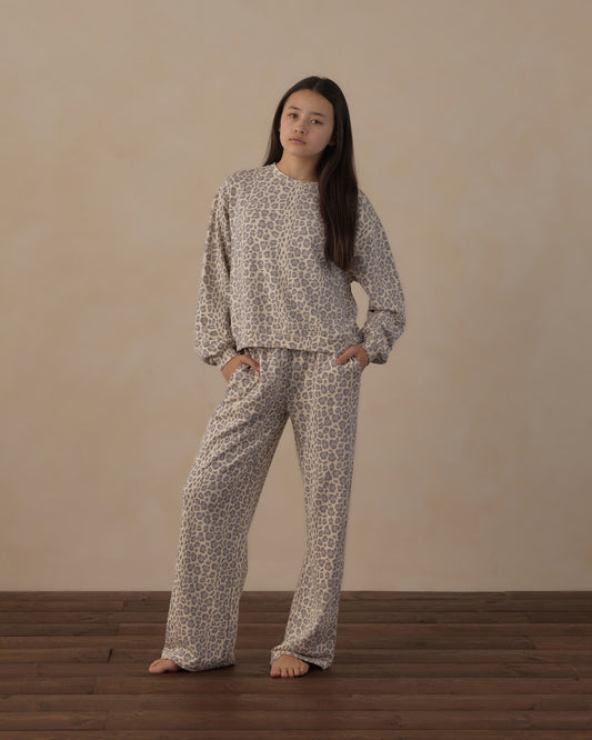 TEEN SWEATPANT || BLUE LEOPARD