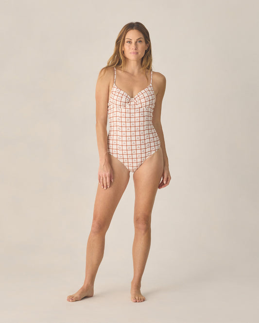 WOMENS UNDERWIRE ONE PIECE || CHERRY CHECK