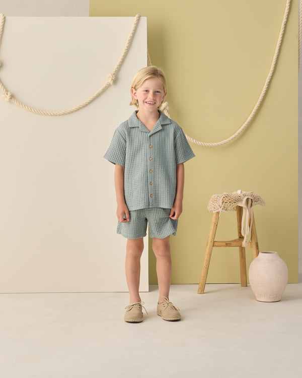 LAPEL COLLAR SHIRT || SEA GREEN