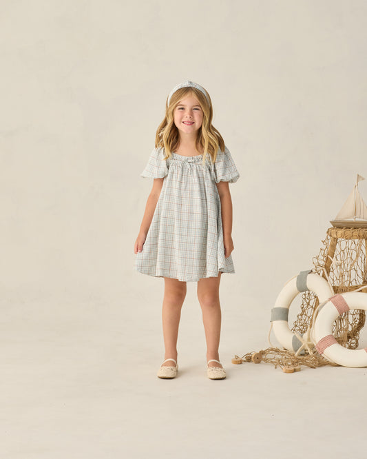 SABRINA MINI DRESS || LIGHT BLUE PLAID