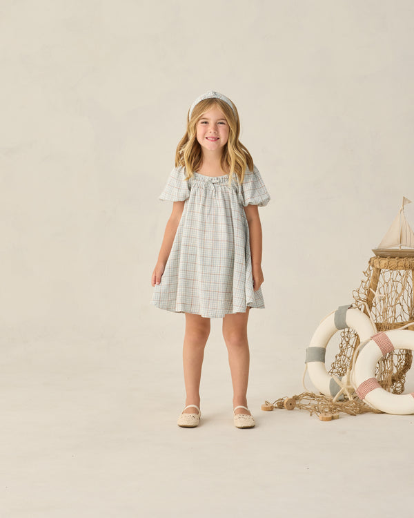 SABRINA MINI DRESS || LIGHT BLUE PLAID