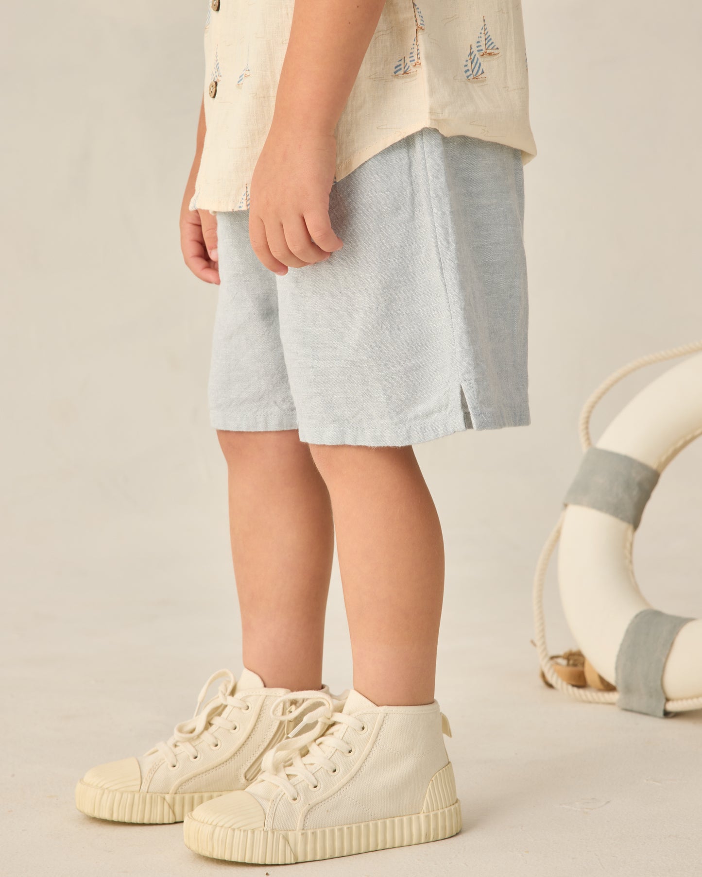 PERRY SHORT || HEATHERED LIGHT BLUE