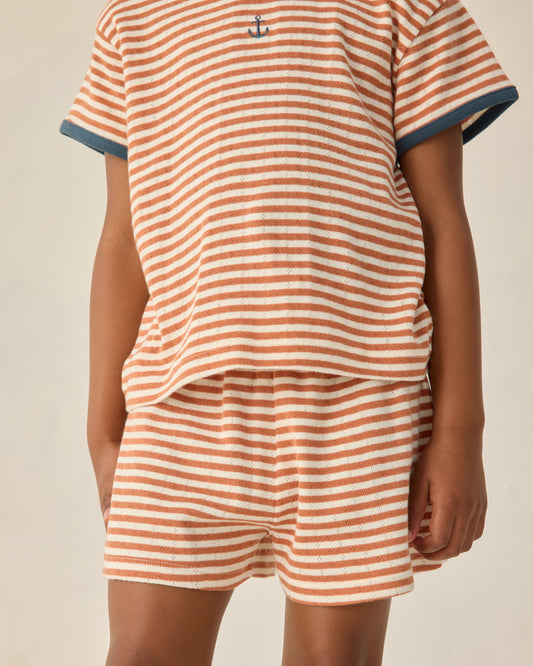 POINTELLE SHORTS || POPPY STRIPE