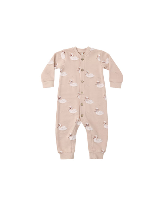 BUTTON DOWN JUMPSUIT || SWANS