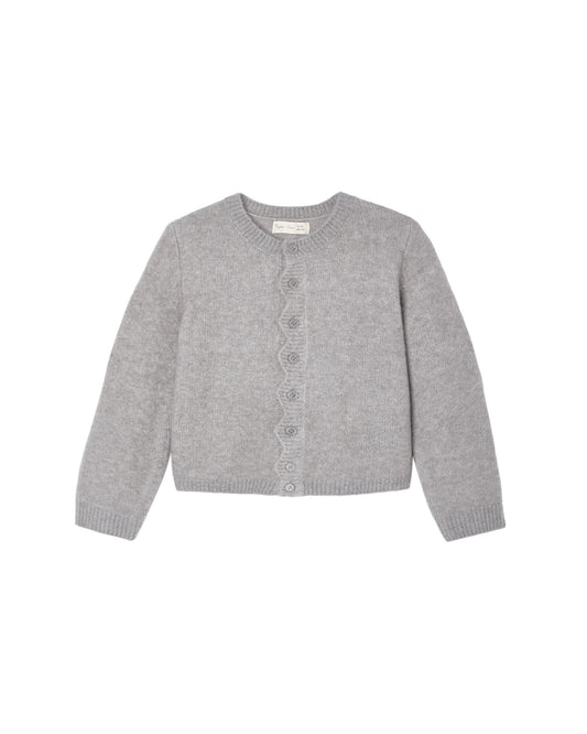 SCALLOP CARDIGAN || DUSTY BLUE