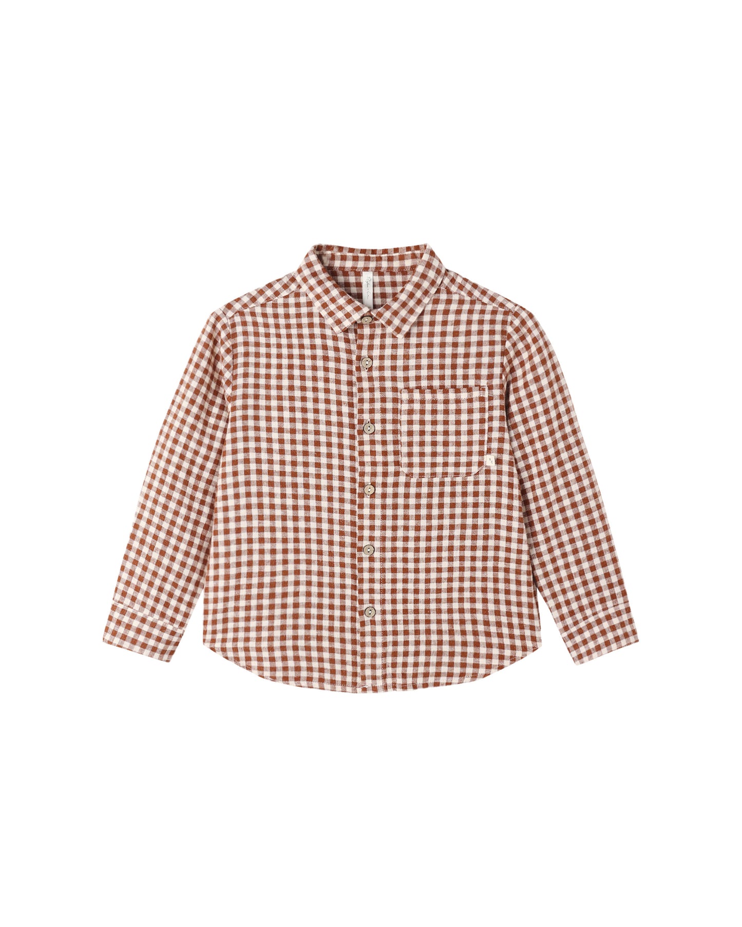 COLLARED LONG SLEEVE || BRICK CHECK