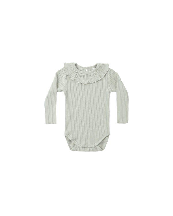 RUFFLE COLLAR BODYSUIT || SAGE