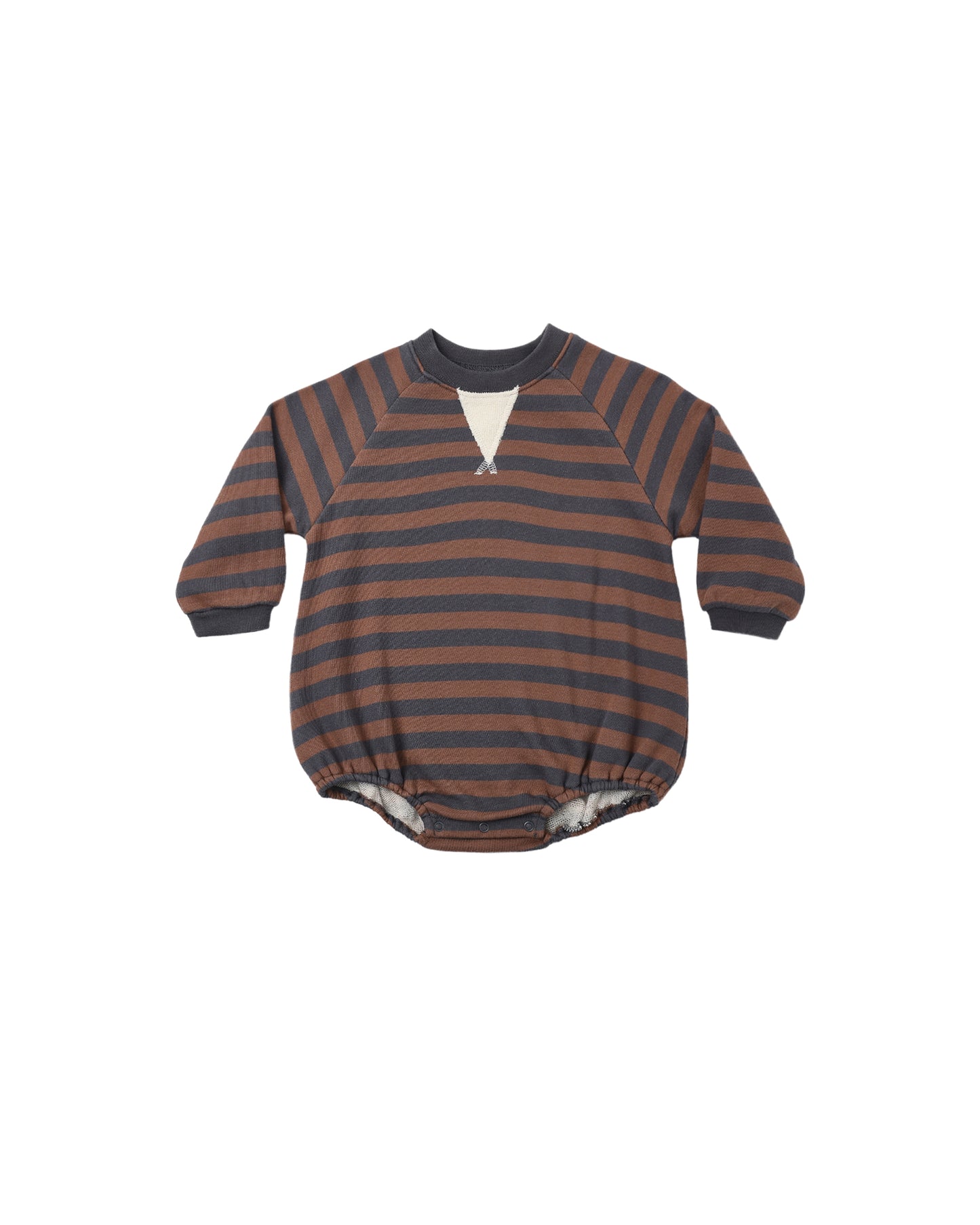 CREW NECK ROMPER || MULBERRY STRIPE