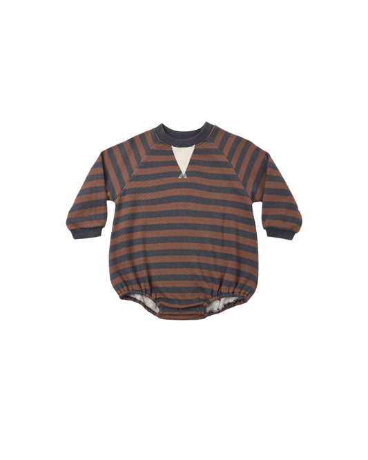 CREW NECK ROMPER || MULBERRY STRIPE