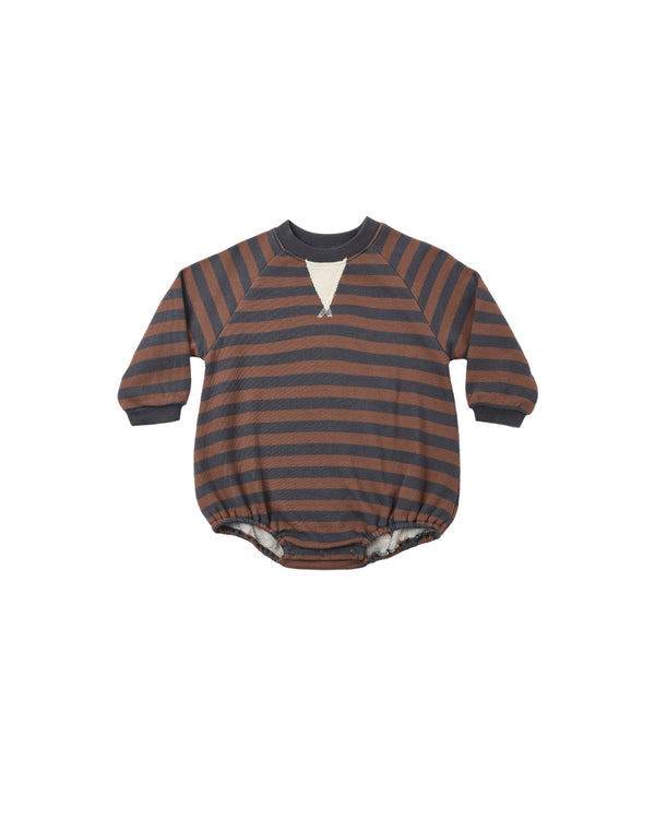CREW NECK ROMPER || MULBERRY STRIPE