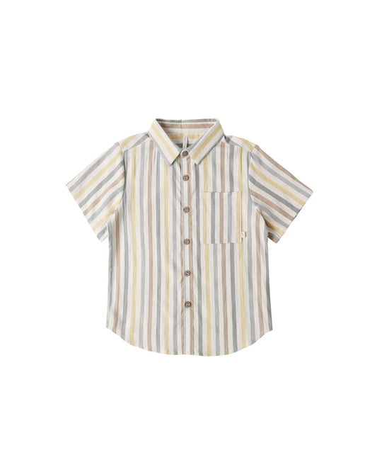 COLLARED SHORT SLEEVE SHIRT || VALENCIA STRIPE