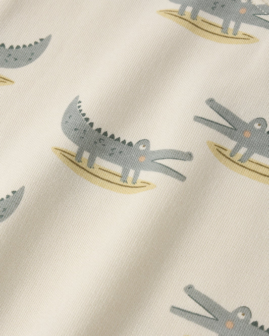 RELAXED BUBBLE ROMPER || ALLIGATORS