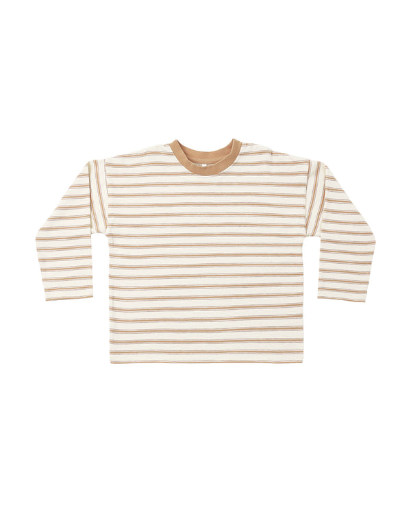 CAMDEN LONG SLEEVE TEE || FAWN STRIPE