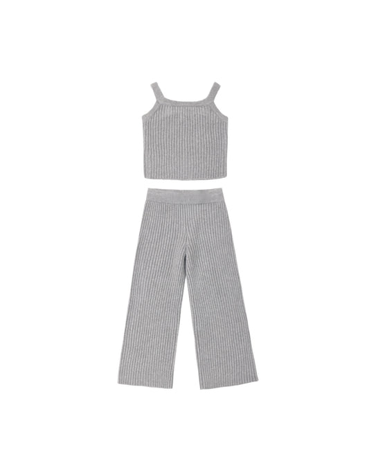 FUZZY KNIT LOUNGE SET || DUSTY BLUE