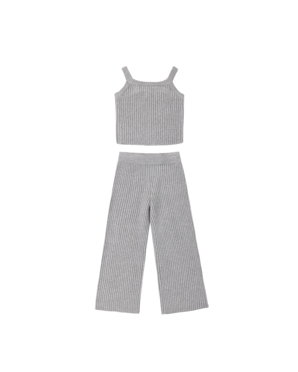 FUZZY KNIT LOUNGE SET || DUSTY BLUE