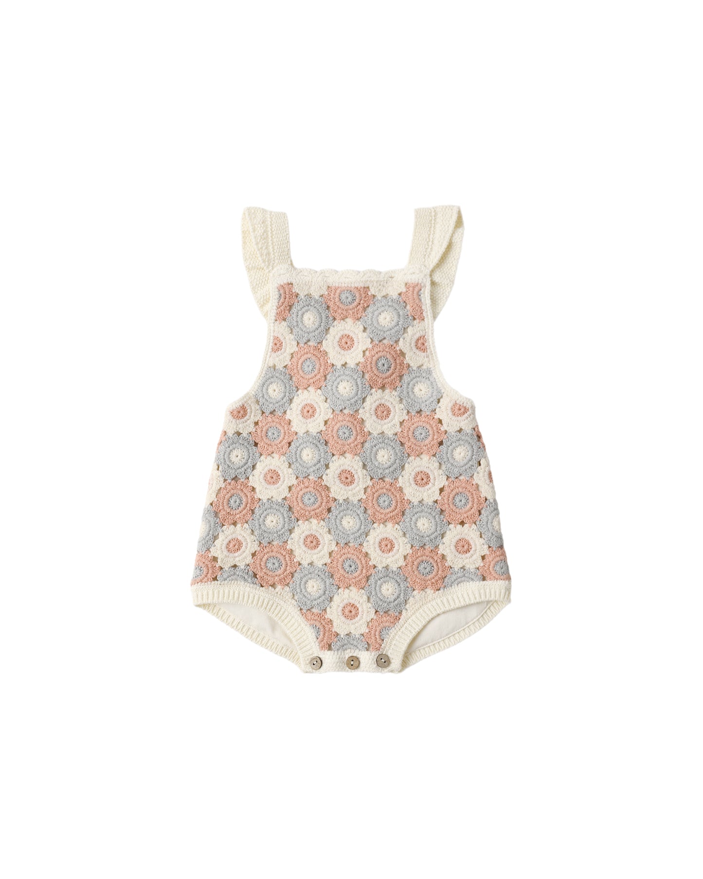 CROCHET ROMPER || BLUE, PINK, IVORY