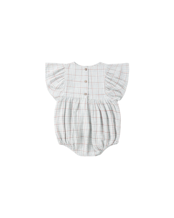 KALEA ROMPER || LIGHT BLUE PLAID