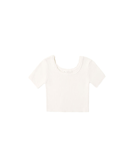 SCALLOP TEE || NATURAL