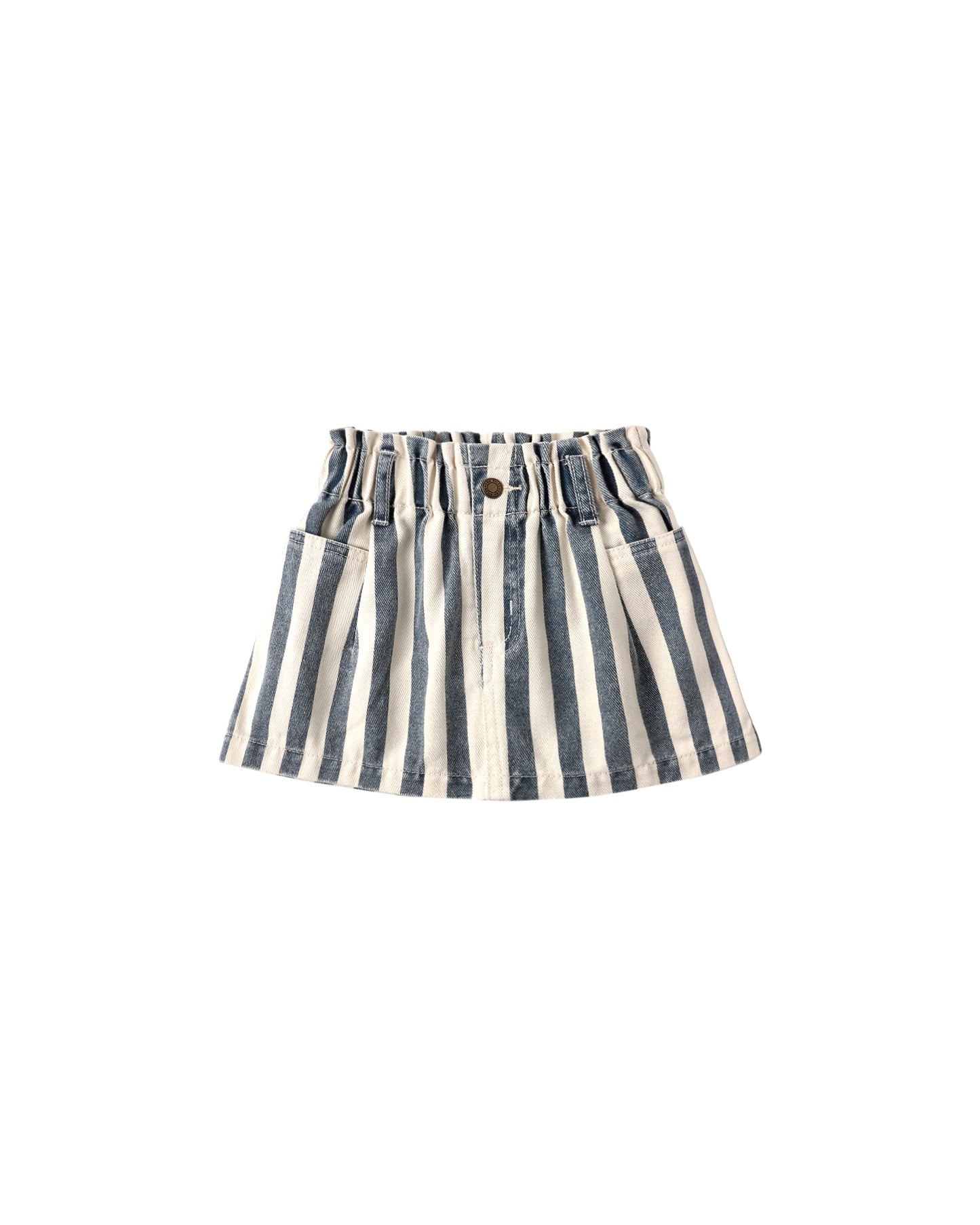 DENIM MINI SKIRT || NAVY STRIPE