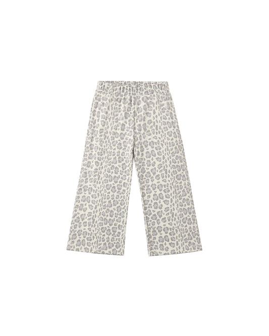 WIDE LEG SWEATPANT || BLUE LEOPARD