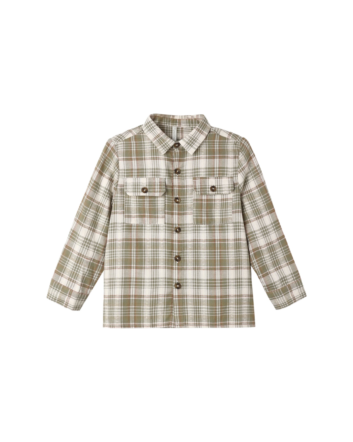 POCKETED CORDUROY SHIRT || OLIVE DOBBY PLAID