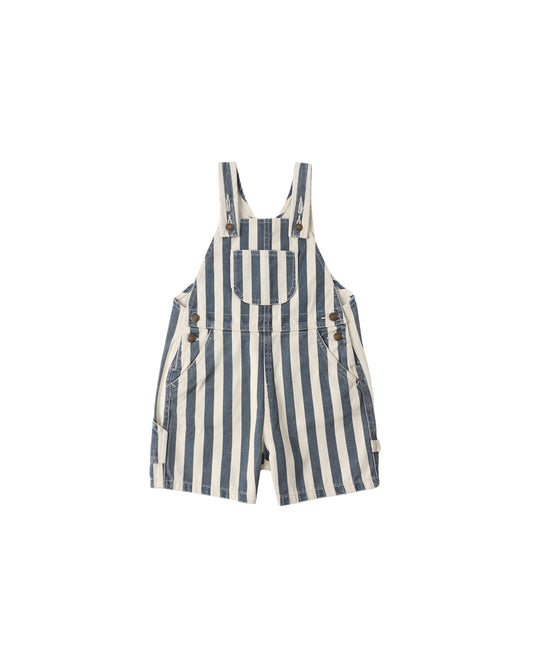 DENIM SHORTALL || NAVY STRIPE