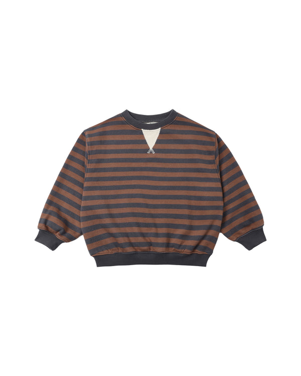OVERSIZED CREW || MULBERRY STRIPE