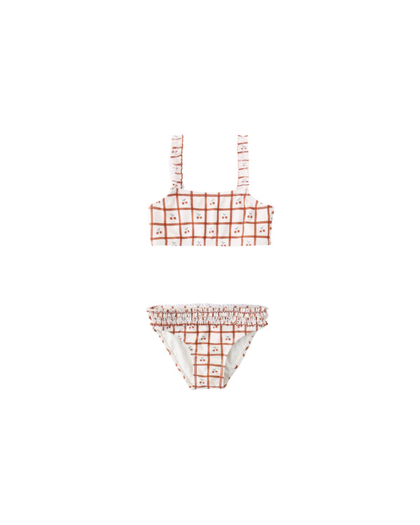 ROUCHED BIKINI || CHERRY CHECK