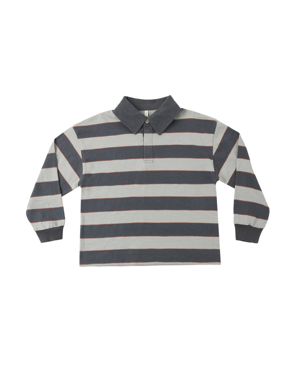RUGBY POLO || SAGE STRIPE