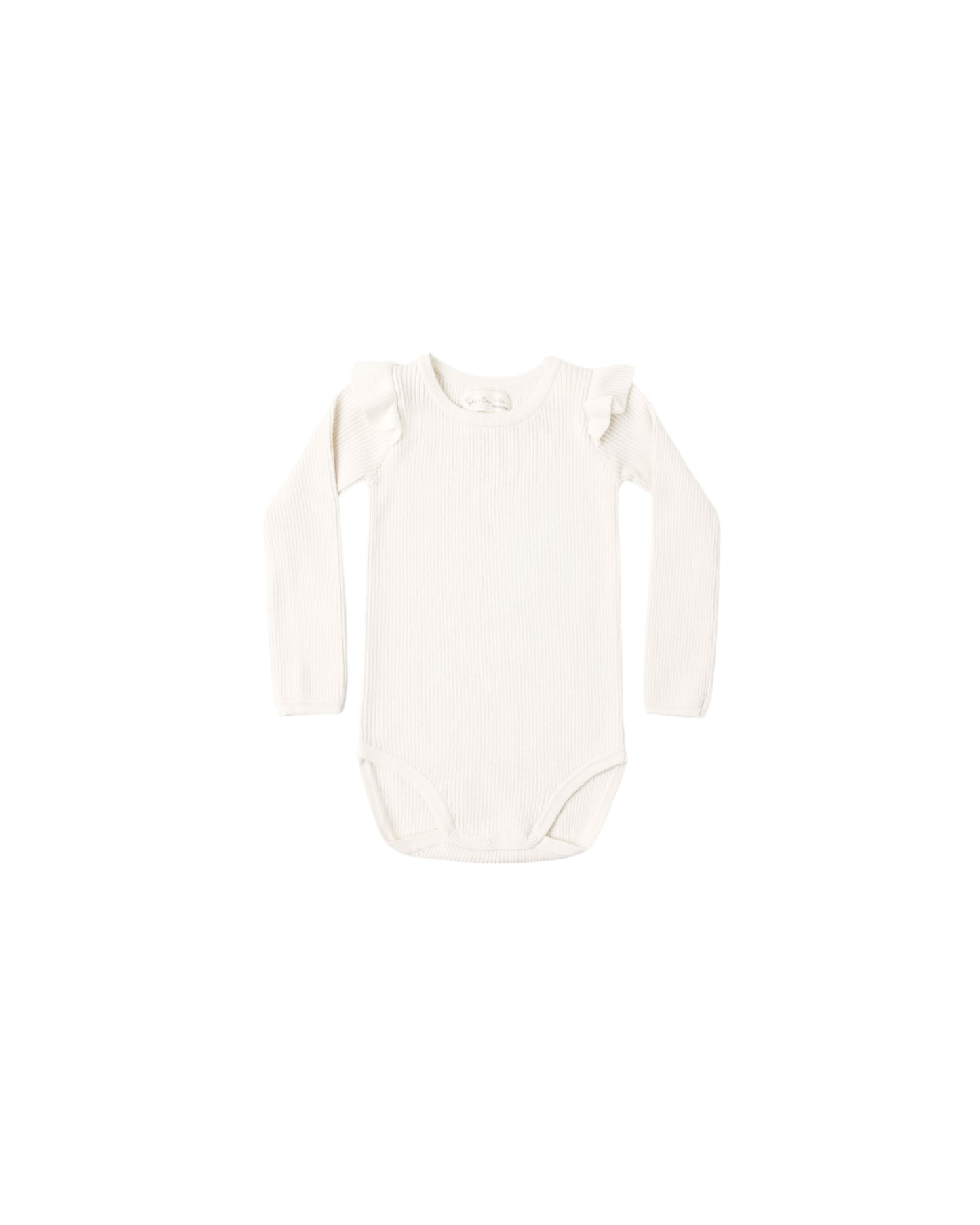SHOULDER RUFFLE BODYSUIT || NATURAL