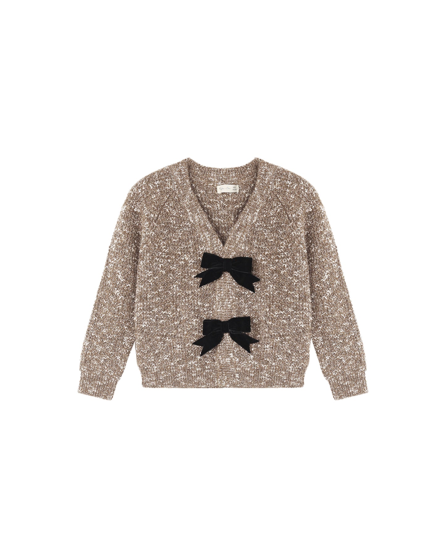 BOW CARDIGAN || HEATHERED STONE