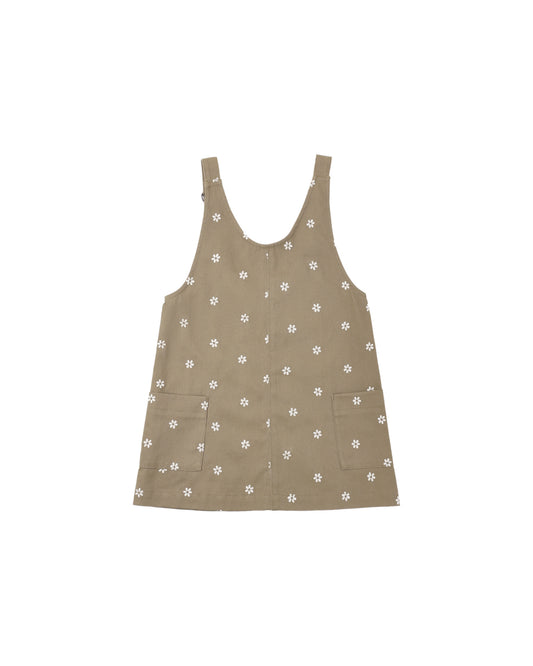 V-NECK OVERALL DRESS || EMBROIDERED DAISES