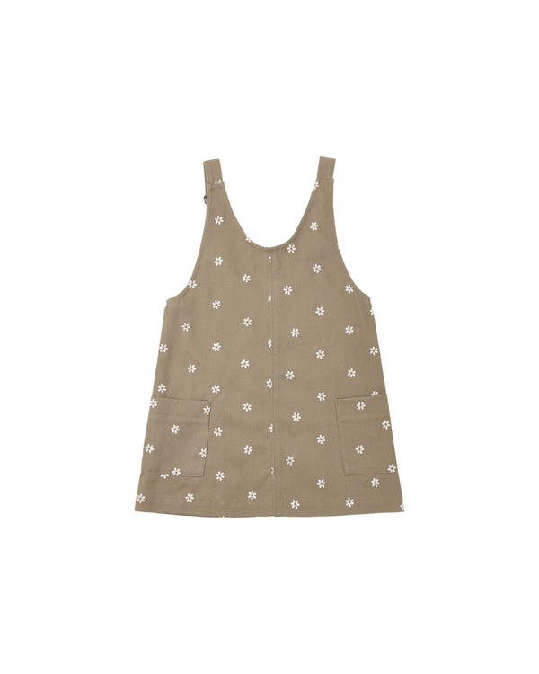 V-NECK OVERALL DRESS || EMBROIDERED DAISES