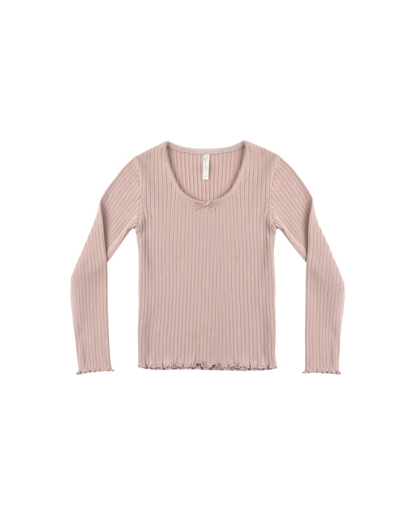 RIBBED LONG SLEEVE || ROSEWOOD