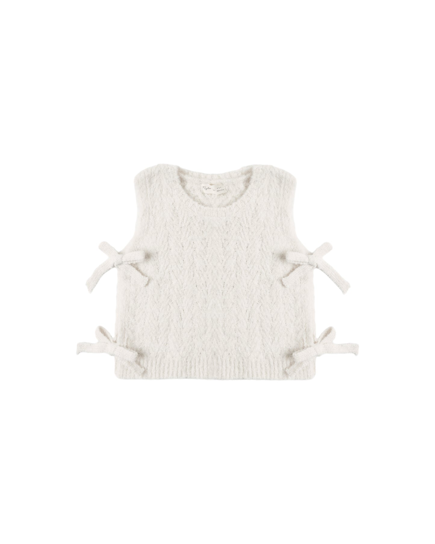 BOW SWEATER VEST || IVORY