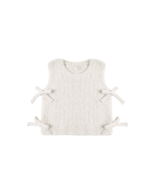 BOW SWEATER VEST || IVORY