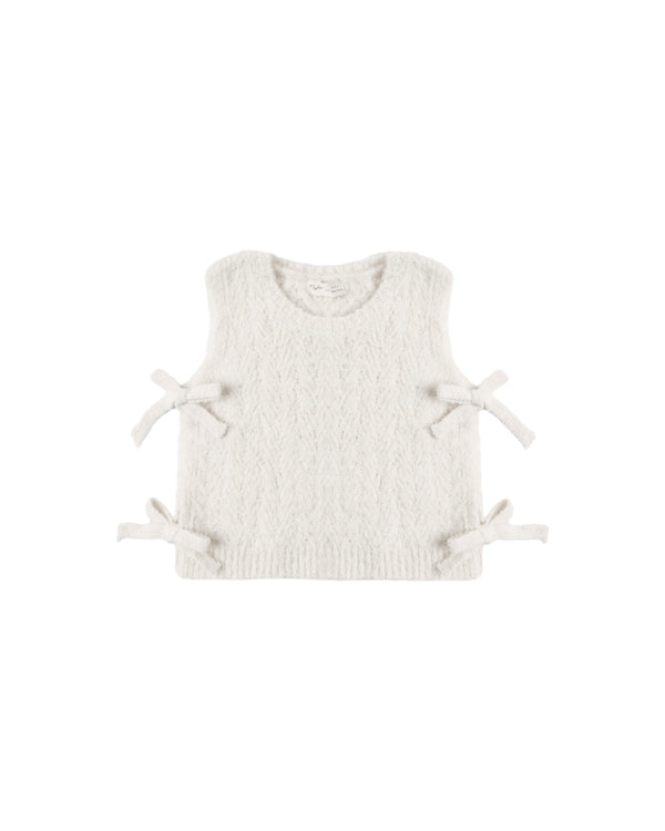 BOW SWEATER VEST || IVORY