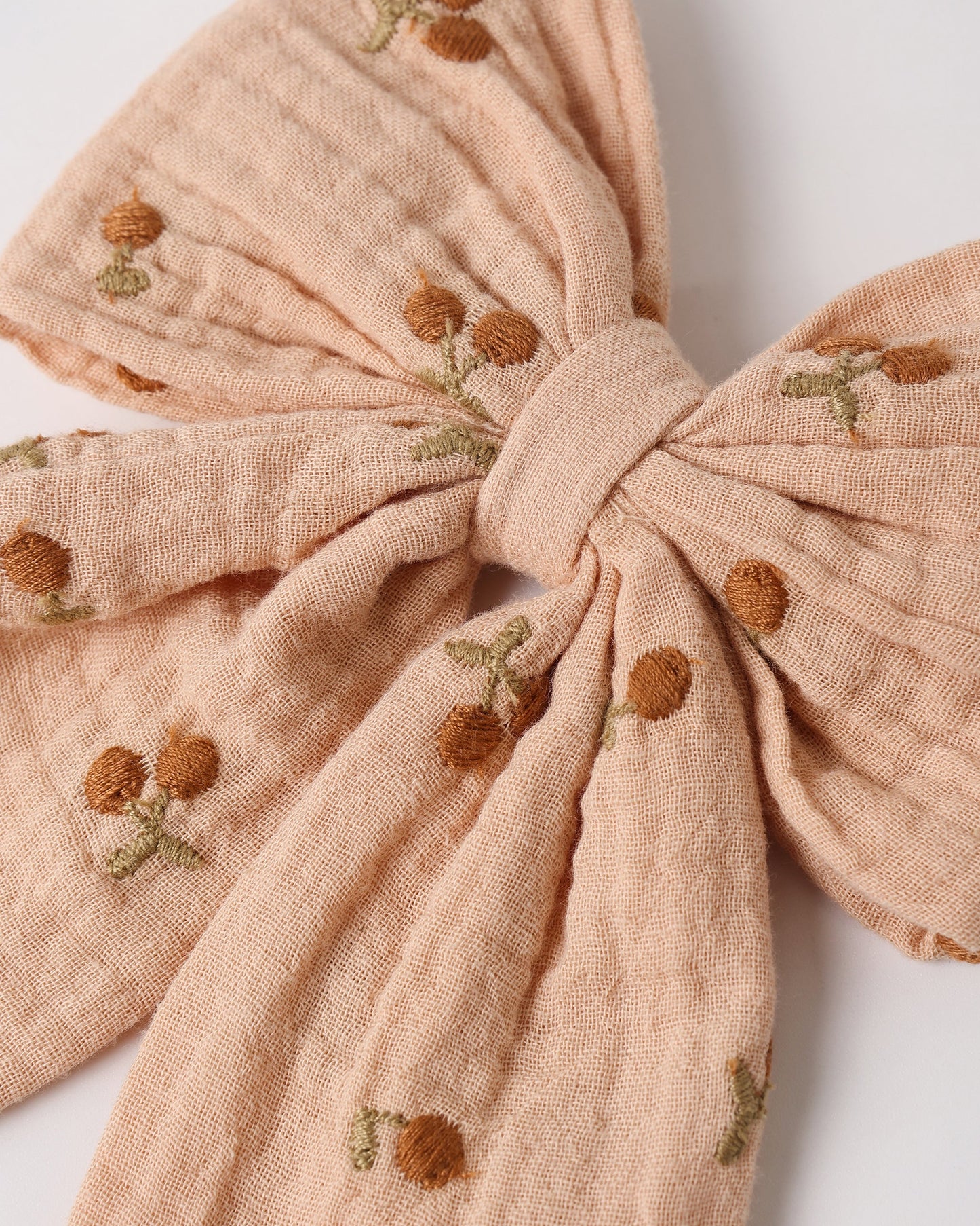 OVERSIZED BOW || CHERRY EMBROIDERY