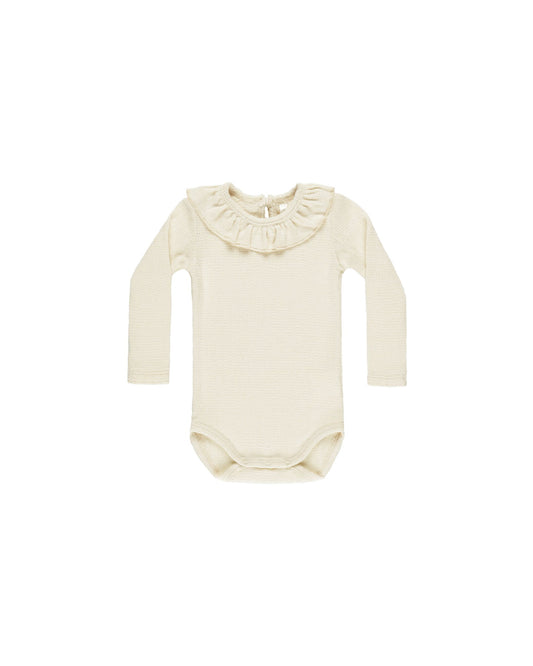 RUFFLE COLLAR BODYSUIT | NATURAL