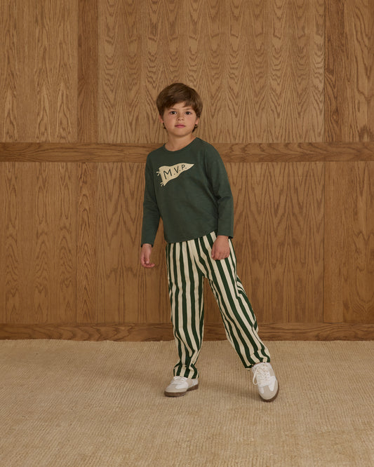 BAGGY PANT || GREEN STRIPE