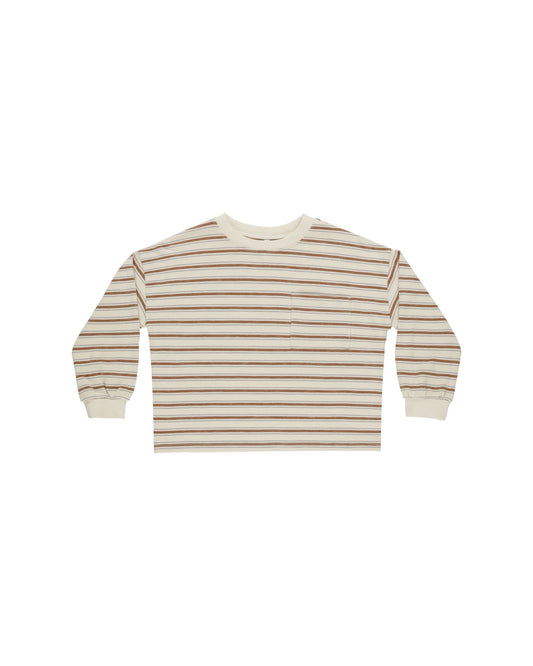 RELAXED LONG SLEEVE TEE | SADDLE STRIPE